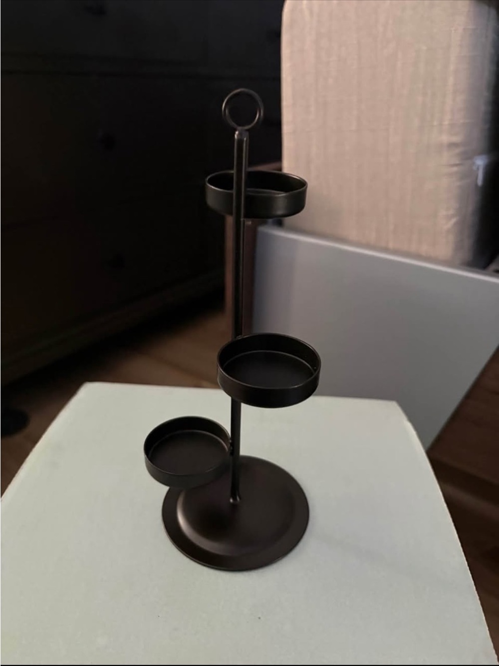 PartyLite Black 3-Tier Metal Tea Light Candle Holder